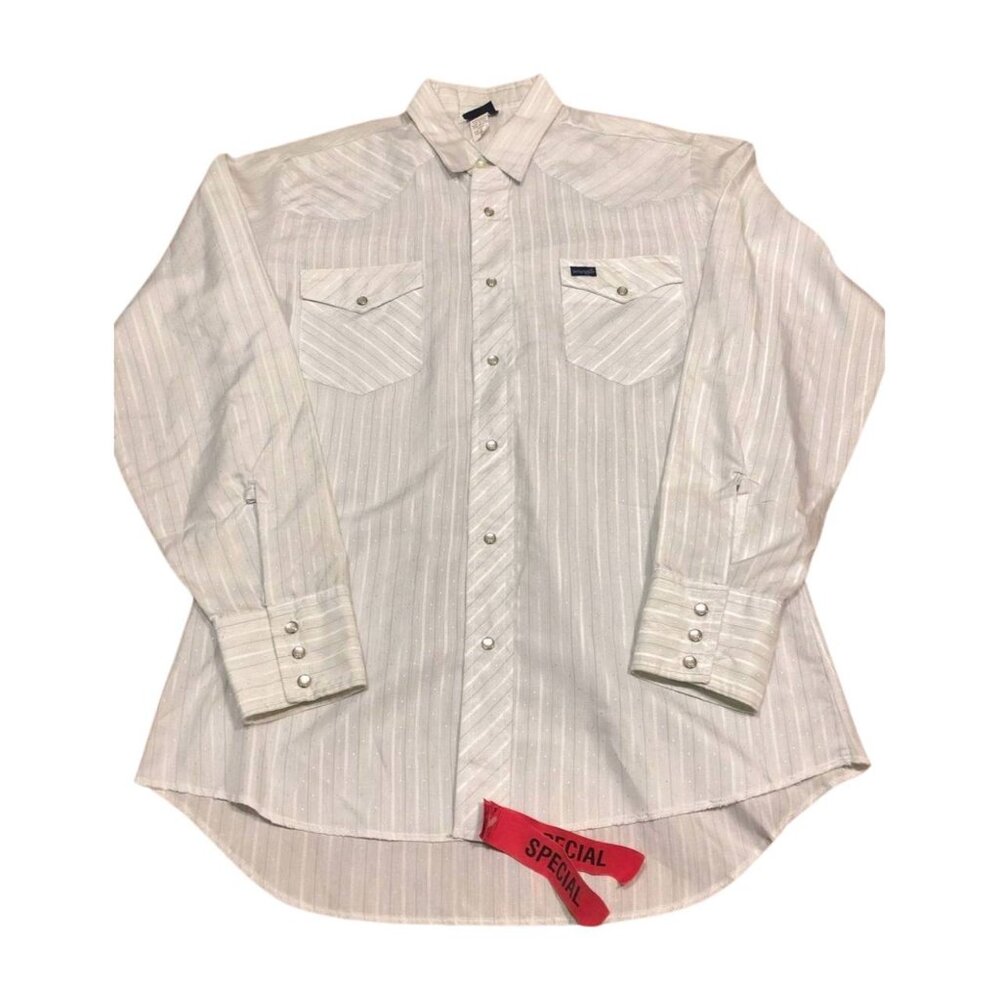 Wrangler Shirt's Men's Medium White Long Sleeve